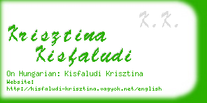 krisztina kisfaludi business card